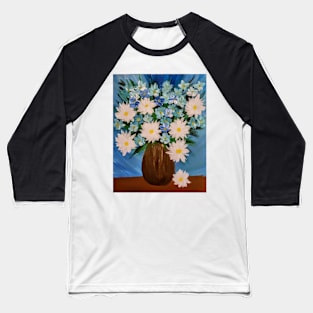 Some mixed flowers in a bronze vase . Baseball T-Shirt